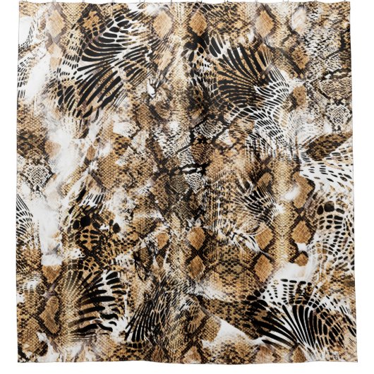 Kleurrijke Leopard Zebra camouflagepatroon Douchegordijn (Voorkant)
