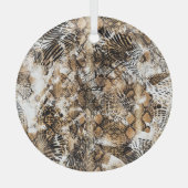 Kleurrijke Leopard Zebra camouflagepatroon Glas Ornament (Voorkant)