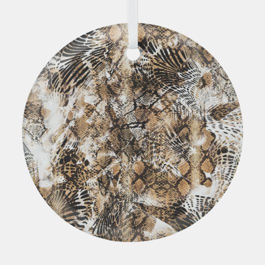 Kleurrijke Leopard Zebra camouflagepatroon Glas Ornament (Voorkant)