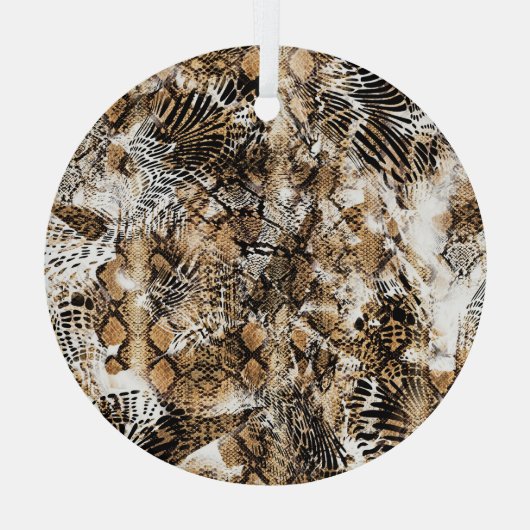 Kleurrijke Leopard Zebra camouflagepatroon Glas Ornament (Achterkant)