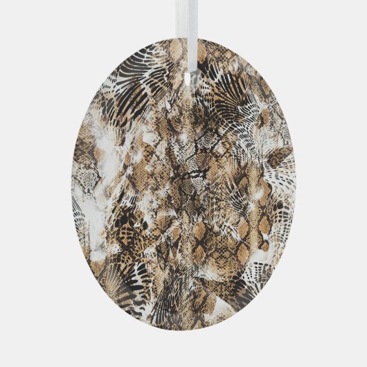 Kleurrijke Leopard Zebra camouflagepatroon Glas Ornament (Voorkant Rechts)