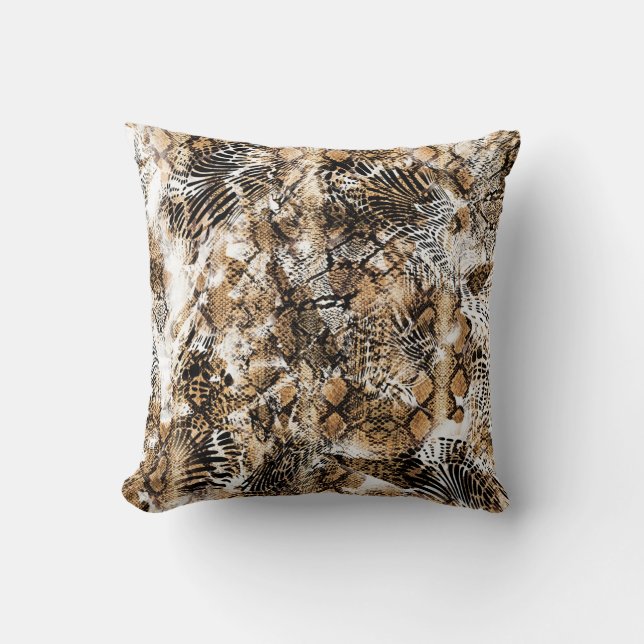 Kleurrijke Leopard Zebra camouflagepatroon Kussen (Voorkant)
