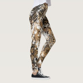 Kleurrijke Leopard Zebra camouflagepatroon Leggings (Rechts)