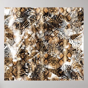 Kleurrijke Leopard Zebra camouflagepatroon Poster