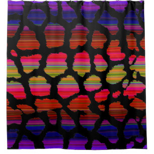 Kleurrijke leopord Skin Crazy Rainbow-kleuren Douchegordijn