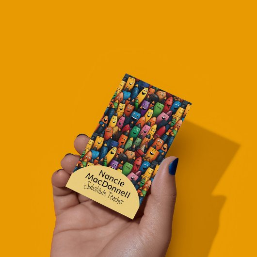 Kleurrijke leraar bijles Pen Patroon QR Code Visitekaartje