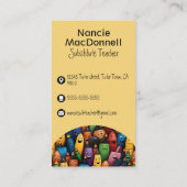 Kleurrijke leraar bijles penpatroon visitekaartje (Achterkant)