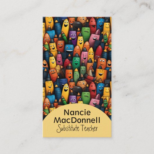 Kleurrijke leraar bijles penpatroon visitekaartje (Voorkant)