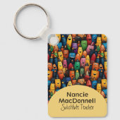 Kleurrijke leraar bijles waardering pen patroon sleutelhanger (Voorkant)