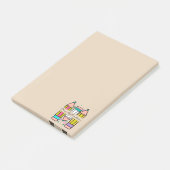 Kleurrijke leraar naam potlood cartoon post-it® notes (Schuin)