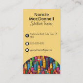 Kleurrijke leraar tutoring krijt patroon visitekaartje (Achterkant)