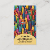 Kleurrijke leraar tutoring krijt patroon visitekaartje (Voorkant)
