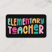 Kleurrijke leraar van de basisschool visitekaartje (Voorkant)