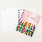 Kleurrijke Leraar Waardering Rainbow Crayon Planner (Display)