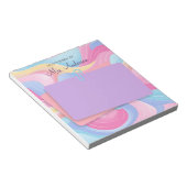 Kleurrijke lerarennaam Rainbow Pastel Waves Notitieblok (Schuin)