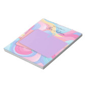 Kleurrijke lerarennaam Rainbow Pastel Waves Notitieblok (Linkerzijde)