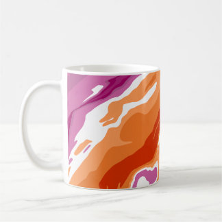 Kleurrijke Lesbische Trots Overgoten Verf Abstract Koffiemok