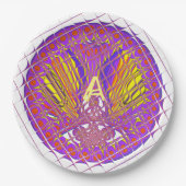 Kleurrijke letter A Logo papier Borden Papieren Bordje (Voorkant)