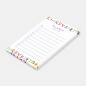Kleurrijke letter Aangepaste naam om te doenLijst Post-it® Notes (Schuin)