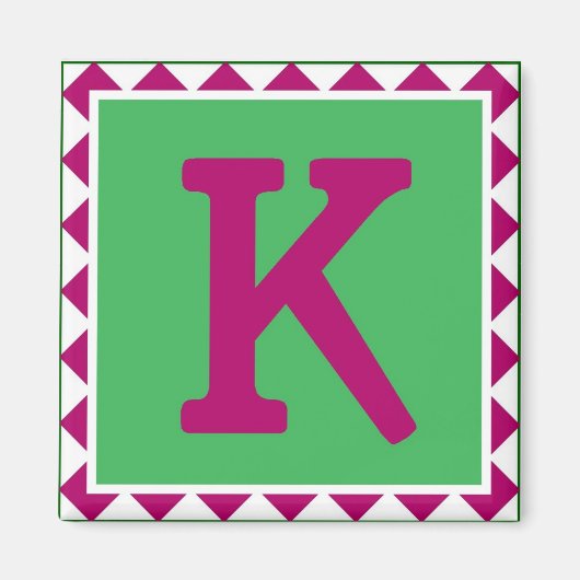 Kleurrijke letter 'K' - Magneet (Voorkant)