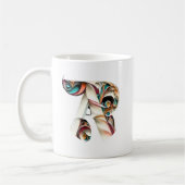 Kleurrijke letter R gepersonaliseerde mok (Links)