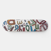 Kleurrijke letters en cijfers persoonlijk skateboard (Horizontaal)