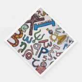 Kleurrijke letters en cijfers servet (Hoek)