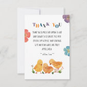 Kleurrijke Letters Schattige Chicken Family Baby s Bedankkaart (Voorkant)
