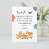 Kleurrijke Letters Schattige Chicken Family Baby s Bedankkaart (Staand voorkant)