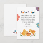 Kleurrijke Letters Schattige Chicken Family Baby s Bedankkaart (Voorkant / Achterkant)