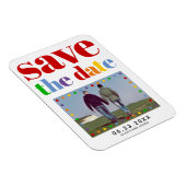 Kleurrijke letters stippen rood Sla de homofoto Da Magneet (Rechterzijde)