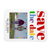 Kleurrijke letters stippen rood Sla de homofoto Da Magneet (Horizontaal)