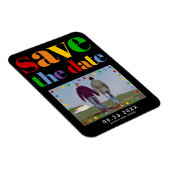 Kleurrijke letters, stippen Sparen de Datum homose Magneet (Rechterzijde)