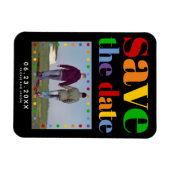 Kleurrijke letters, stippen Sparen de Datum homose Magneet (Horizontaal)