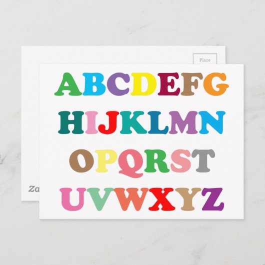 Kleurrijke letters van ABC Briefkaart (Voorkant / Achterkant)