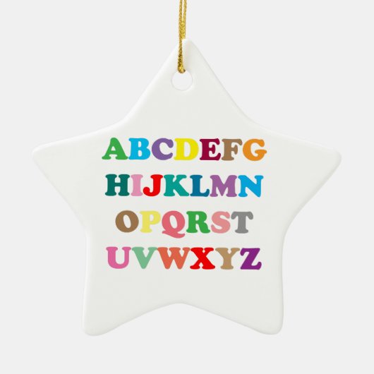 Kleurrijke letters van ABC Keramisch Ornament (Voorkant)