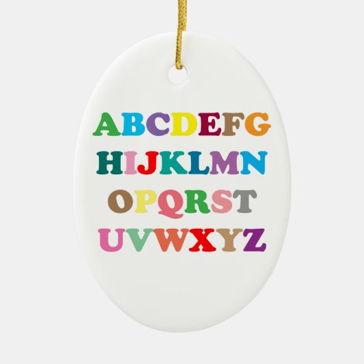 Kleurrijke letters van ABC Keramisch Ornament (Voorkant)
