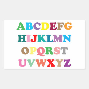Kleurrijke letters van ABC Rechthoekige Sticker