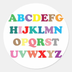 Kleurrijke letters van ABC Ronde Sticker