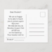 Kleurrijke letters Welkom terug op school Briefkaa Briefkaart (Achterkant)