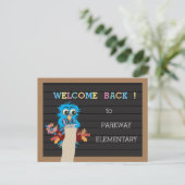 Kleurrijke letters Welkom terug op school Briefkaa Briefkaart (Staand voorkant)