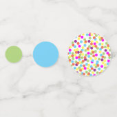 Kleurrijke Leuk Blauw Groen Geel Polka-Stippen Confetti (Achterkanten)
