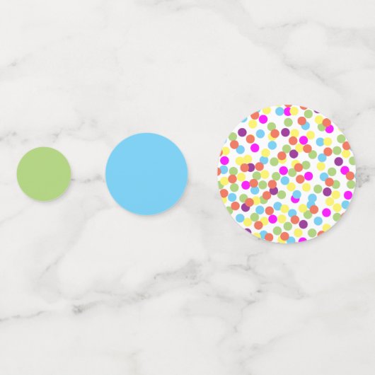 Kleurrijke Leuk Blauw Groen Geel Polka-Stippen Confetti (Achterkanten)