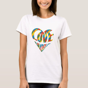 Kleurrijke  Leuk Hart Liefde Zelf Pop Kunst T-shirt