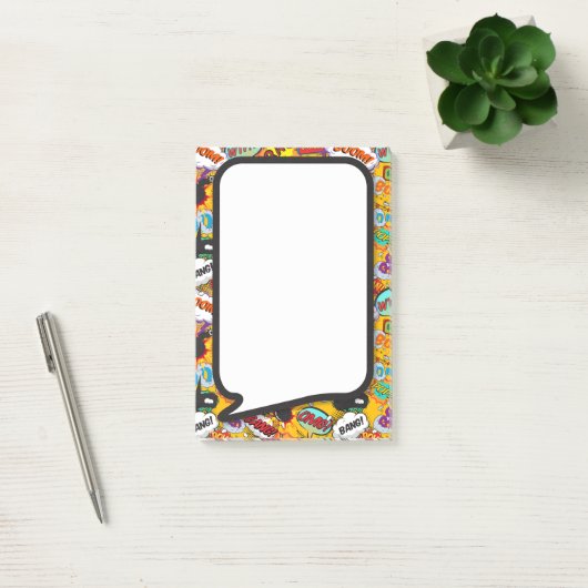 Kleurrijke Leuk Modern Comic Book Speech Bubble Post-it® Notes (Kantoor)