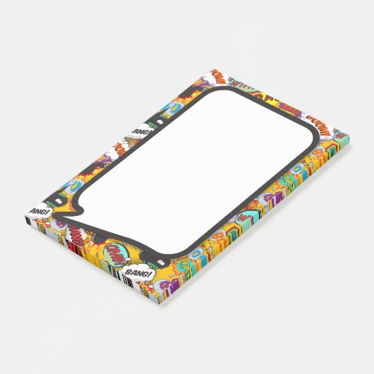Kleurrijke Leuk Modern Comic Book Speech Bubble Post-it® Notes (Schuin)