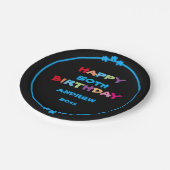 Kleurrijke Leuke Aangepaste Naam Jaar Datum Gelukk Papieren Bordje (Gekanteld)