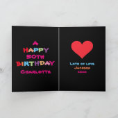 Kleurrijke & Leuke Aangepaste Namen & Datums Geluk Kaart (Binnen)