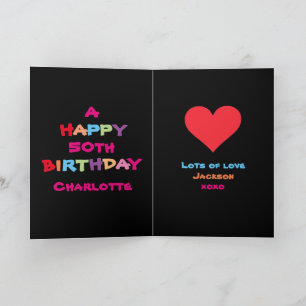 Kleurrijke & Leuke Aangepaste Namen & Datums Geluk Kaart