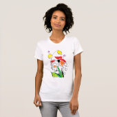 Kleurrijke leuke abstracte bloem Draagbare Kunst T-shirt (Voorkant volledig)